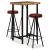 Set mobilier bar, 3 piese lemn masiv reciclat și piele naturală GartenMobel Dekor