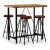 Set mobilier bar, 5 piese lemn masiv reciclat și piele naturală GartenMobel Dekor