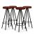 Set mobilier bar, 5 piese lemn masiv reciclat și piele naturală GartenMobel Dekor