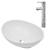 Chiuvetă de baie cu robinet mixer, ceramică, oval, alb GartenMobel Dekor