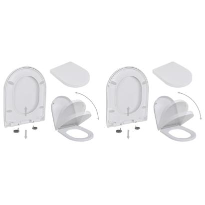 Capace WC cu închidere silențioasă, 2 buc., alb, plastic GartenMobel Dekor