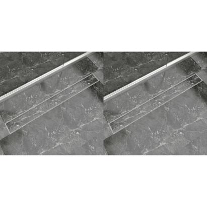 Rigolă de duș liniară, 2 buc., 1030x140 mm, oțel inoxidabil GartenMobel Dekor