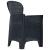 Set mobilier exterior, 5 piese, antracit, plastic, aspect ratan GartenMobel Dekor