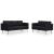 Set canapele, 2 piese, negru, material textil GartenMobel Dekor