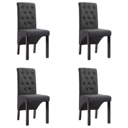 Scaune de bucătărie pivotante, 4 buc., gri închis, textil GartenMobel Dekor