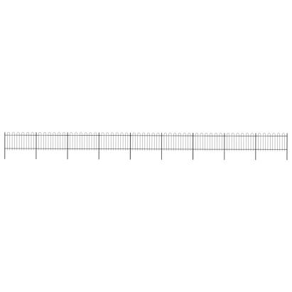 Gard de grădină cu vârf curbat, negru, 15,3 x 1 m, oțel GartenMobel Dekor
