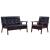 Set canapea, 2 piese, negru, piele artificială GartenMobel Dekor