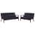 Set de canapele, 2 piese, negru, piele ecologică GartenMobel Dekor