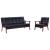 Set canapea, 2 buc., negru, piele artificială, GartenMobel Dekor