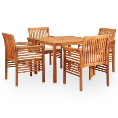 Set mobilier de exterior cu perne 5 piese lemn masiv de acacia GartenMobel Dekor