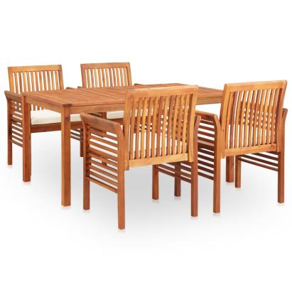 Set mobilier de exterior cu perne 5 piese lemn masiv de acacia GartenMobel Dekor