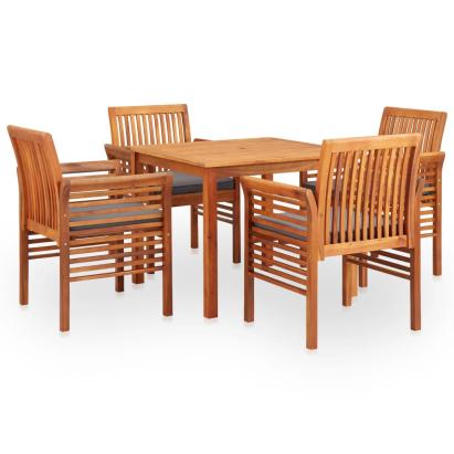 Set mobilier de exterior cu perne 5 piese, lemn masiv de acacia GartenMobel Dekor