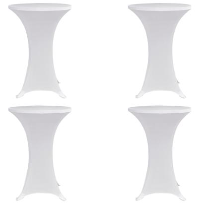 Husă de masă cu picior Ø60 cm, 4 buc., alb, elastic GartenMobel Dekor