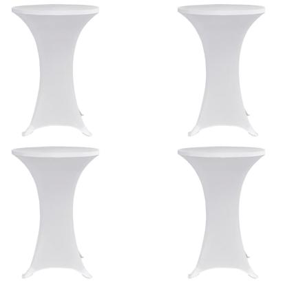 Husă de masă cu picior Ø70 cm, 4 buc., alb, elastic GartenMobel Dekor