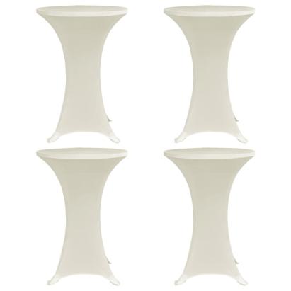 Husă de masă cu picior, 4 buc., crem, Ø60 cm, elastic GartenMobel Dekor