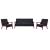 Set canapea, 3 piese., negru, piele artificială GartenMobel Dekor