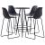 Set de bar, 5 piese, negru, plastic GartenMobel Dekor