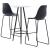 Set mobilier de bar, 3 piese, negru, plastic GartenMobel Dekor