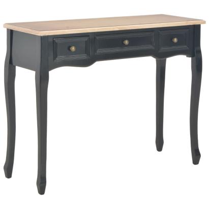 Masă de toaletă tip consolă cu 3 sertare, negru GartenMobel Dekor