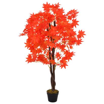 Plantă artificială arțar cu ghiveci, roșu, 120 cm GartenMobel Dekor