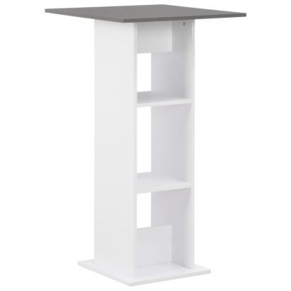 Masă de bar, alb și gri antracit, 60 x 60 x 110 cm GartenMobel Dekor