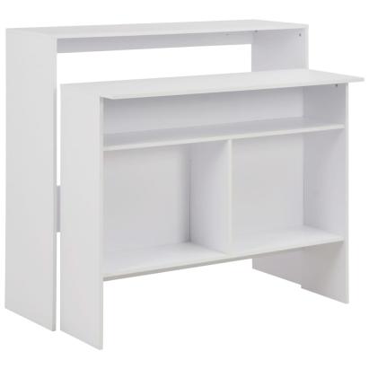 Masă de bar cu 2 blaturi, alb, 130x40x120 cm GartenMobel Dekor