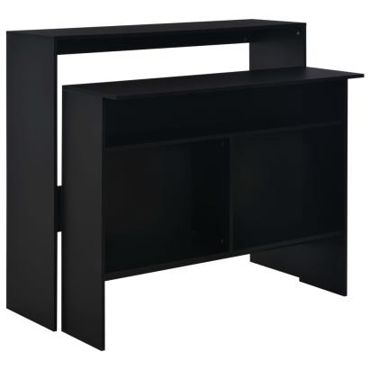 Masă de bar cu 2 blaturi, negru, 130x40x120 cm GartenMobel Dekor