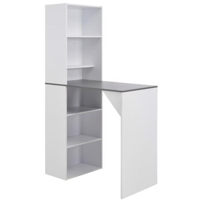Masă de bar cu dulap, alb, 115 x 59 x 200 cm GartenMobel Dekor