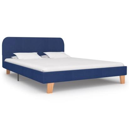 Cadru de pat, albastru, 140 x 200 cm, material textil GartenMobel Dekor