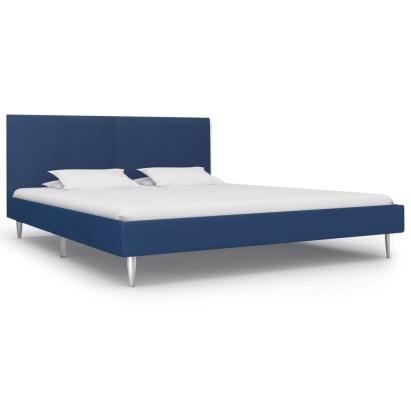 Cadru de pat, albastru, 180 x 200 cm, material textil GartenMobel Dekor