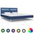 Cadru de pat cu LED-uri, albastru, 160x200 cm, material textil GartenMobel Dekor