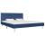 Cadru de pat cu LED-uri, albastru, 180x200 cm, material textil GartenMobel Dekor