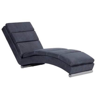 Șezlong, gri, piele întoarsă artificială GartenMobel Dekor