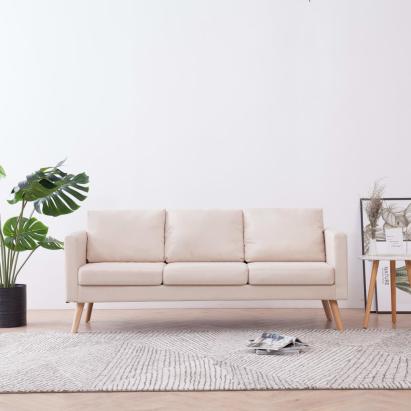 Canapea cu 3 locuri, crem, material textil GartenMobel Dekor