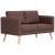 Canapea cu 2 locuri, maro, material textil GartenMobel Dekor