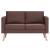 Canapea cu 2 locuri, maro, material textil GartenMobel Dekor
