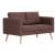 Canapea cu 2 locuri, maro, material textil GartenMobel Dekor