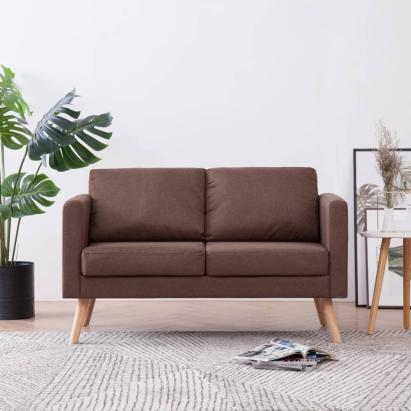 Canapea cu 2 locuri, maro, material textil GartenMobel Dekor
