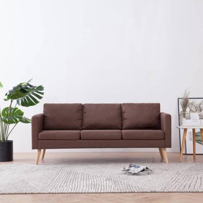 Canapea cu 3 locuri, maro, material textil GartenMobel Dekor