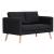 Canapea cu 2 locuri, negru, material textil GartenMobel Dekor