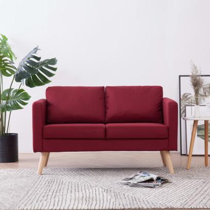 Canapea cu 2 locuri, roșu, material textil GartenMobel Dekor