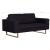 Canapea cu 2 locuri, negru, material textil GartenMobel Dekor