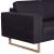 Canapea cu 2 locuri, negru, material textil GartenMobel Dekor