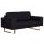 Canapea cu 2 locuri, negru, material textil GartenMobel Dekor