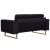 Canapea cu 2 locuri, negru, material textil GartenMobel Dekor