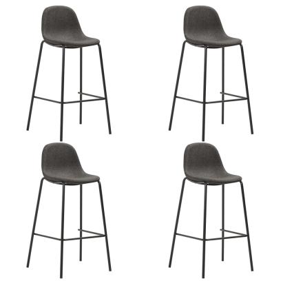 Scaune de bar, 4 buc., gri închis, material textil GartenMobel Dekor