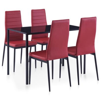 Set mobilier de bucătărie, 5 piese, roșu vin GartenMobel Dekor