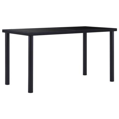 Masă de bucătărie, negru, 140 x 70 x 75 cm, sticlă securizată GartenMobel Dekor