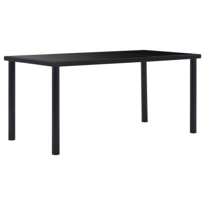 Masă de bucătărie, negru, 160 x 80 x 75 cm, sticlă securizată GartenMobel Dekor