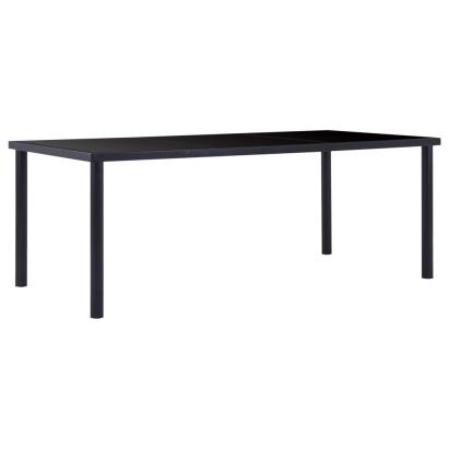 Masă de bucătărie, negru, 200 x 100 x 75 cm, sticlă securizată GartenMobel Dekor